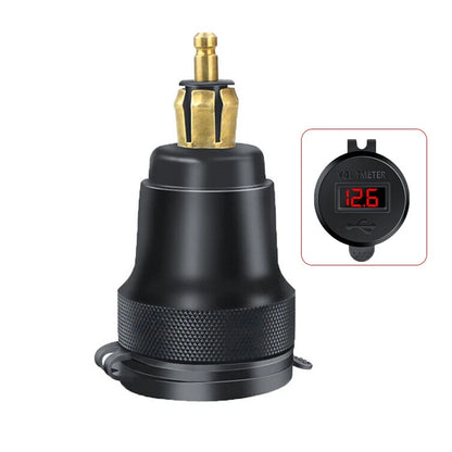 Type-C Dual USB Charger Hella DIN Socket with Voltmeter for BMW Motorrad