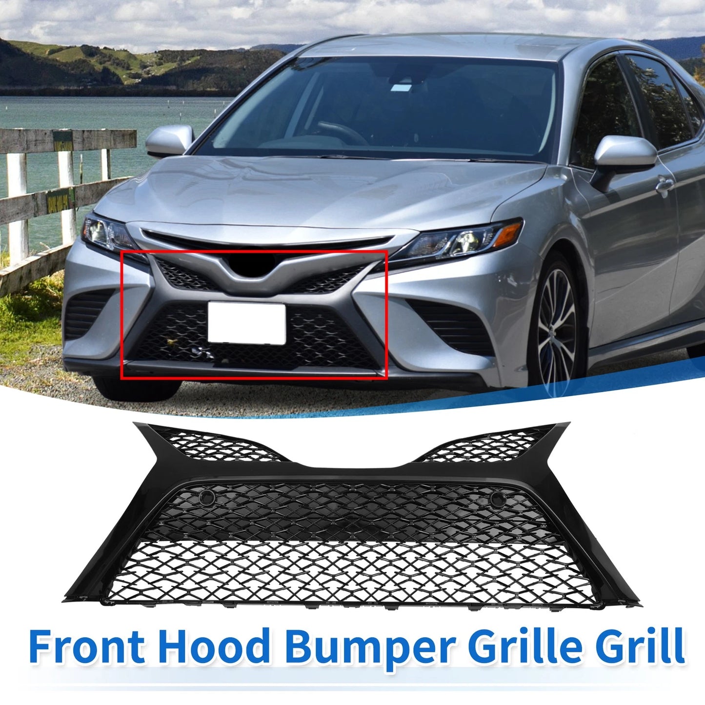 Front Lower Bumper Grille for Toyota Camry SE (2018-2020) Black