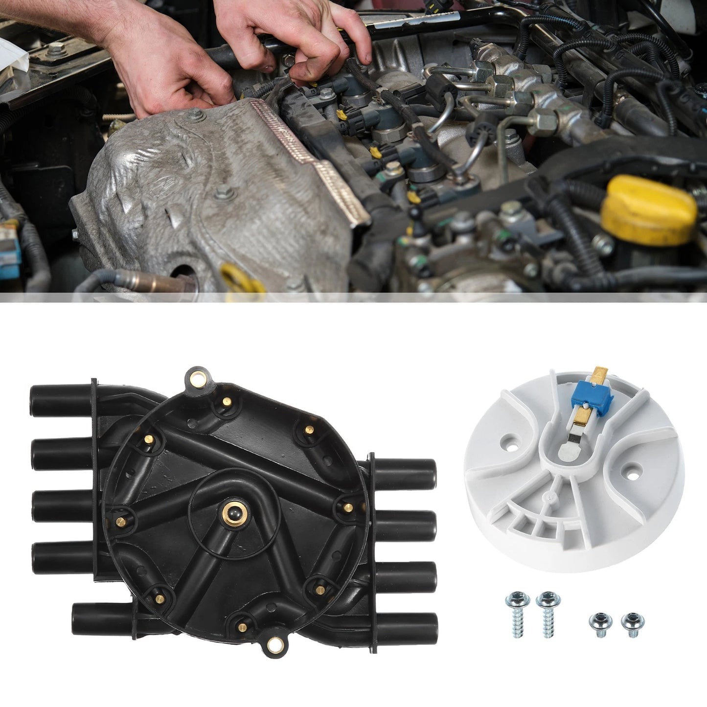 Ignition Distributor Set Distributor Cap and Rotor Kit for Chevrolet