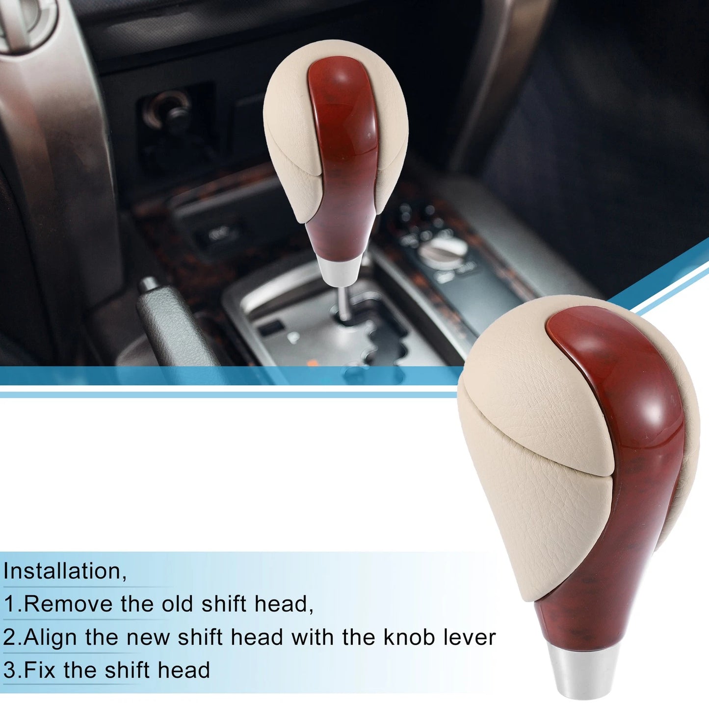 Gear Shift Knob Brown Beige for Lexus
