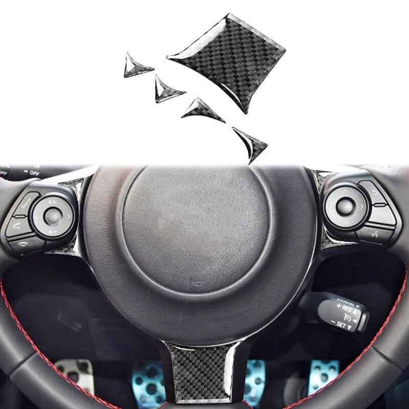 Carbon Fiber Steering Wheel Cover Trim for Toyota GR86/Subaru BRZ 2022-2024