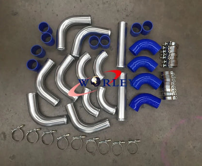 2" Aluminum Universal Intercooler Turbo Piping Hose T-Clamp Kit for Cars