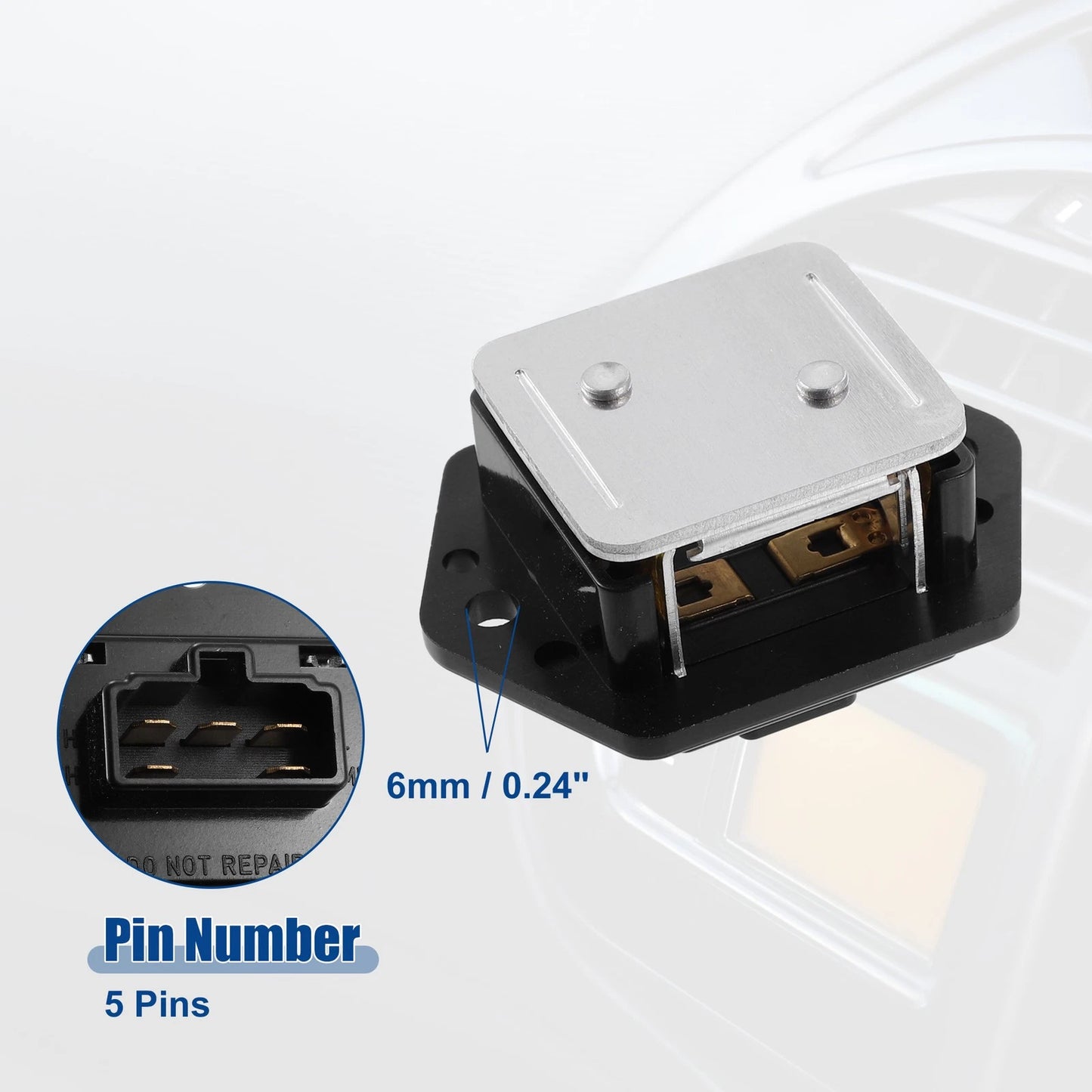 HVAC Blower Motor Resistor Replacement for Isuzu Amigo Silver Tone Black