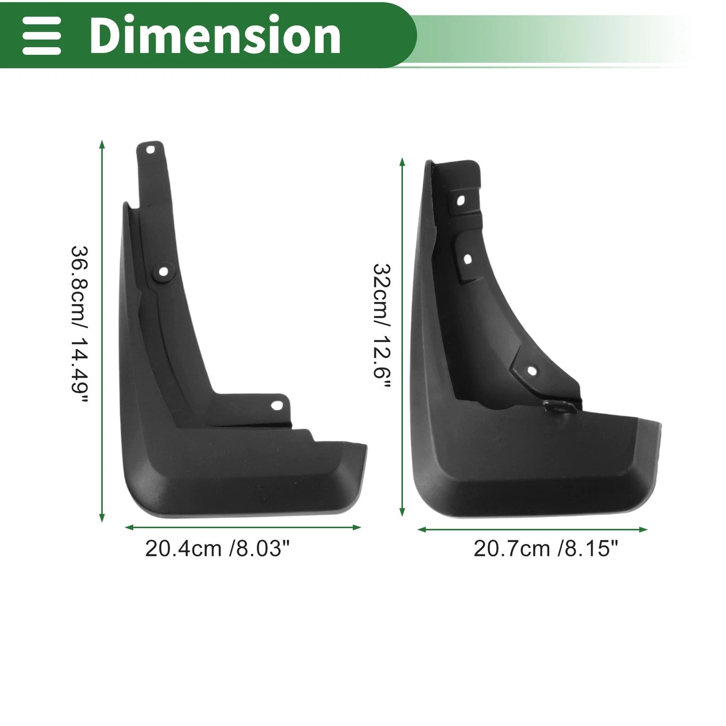 Mud Flaps Splash Guards for Ford Escape (2020) - Durable Mount Accessories