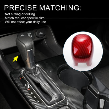 Carbon Fiber Red Gear Shift Knob Cover for Honda Civic (2022-2025)