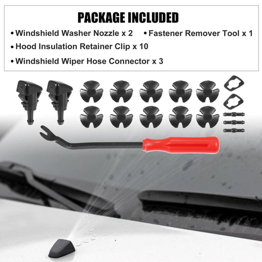 18 x Front Windshield Washer Nozzles Kit for Jeep Patriot (2008-2016)
