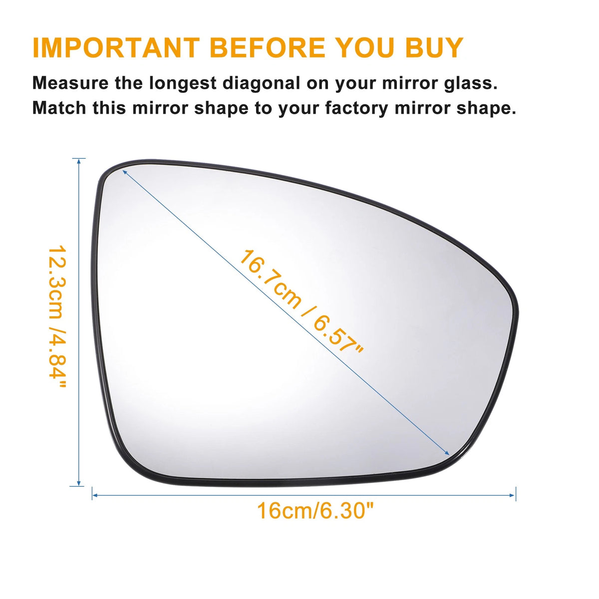 Heated Right Side Mirror Glass w/ Backing Plate for Nissan Altima (2019-2021)