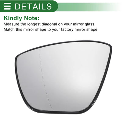 Left Side Heated White Mirror Glass for Ford Ka (2016-2021)