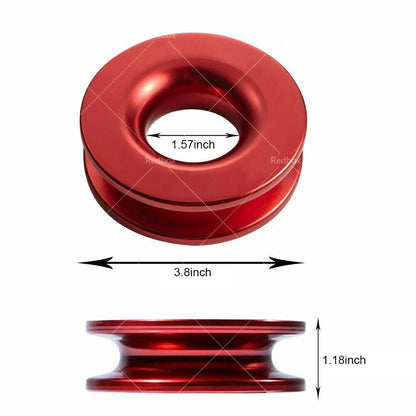 Recovery Ring Snatch Block Pulley for Off Road Winch Rope - 37479lbs