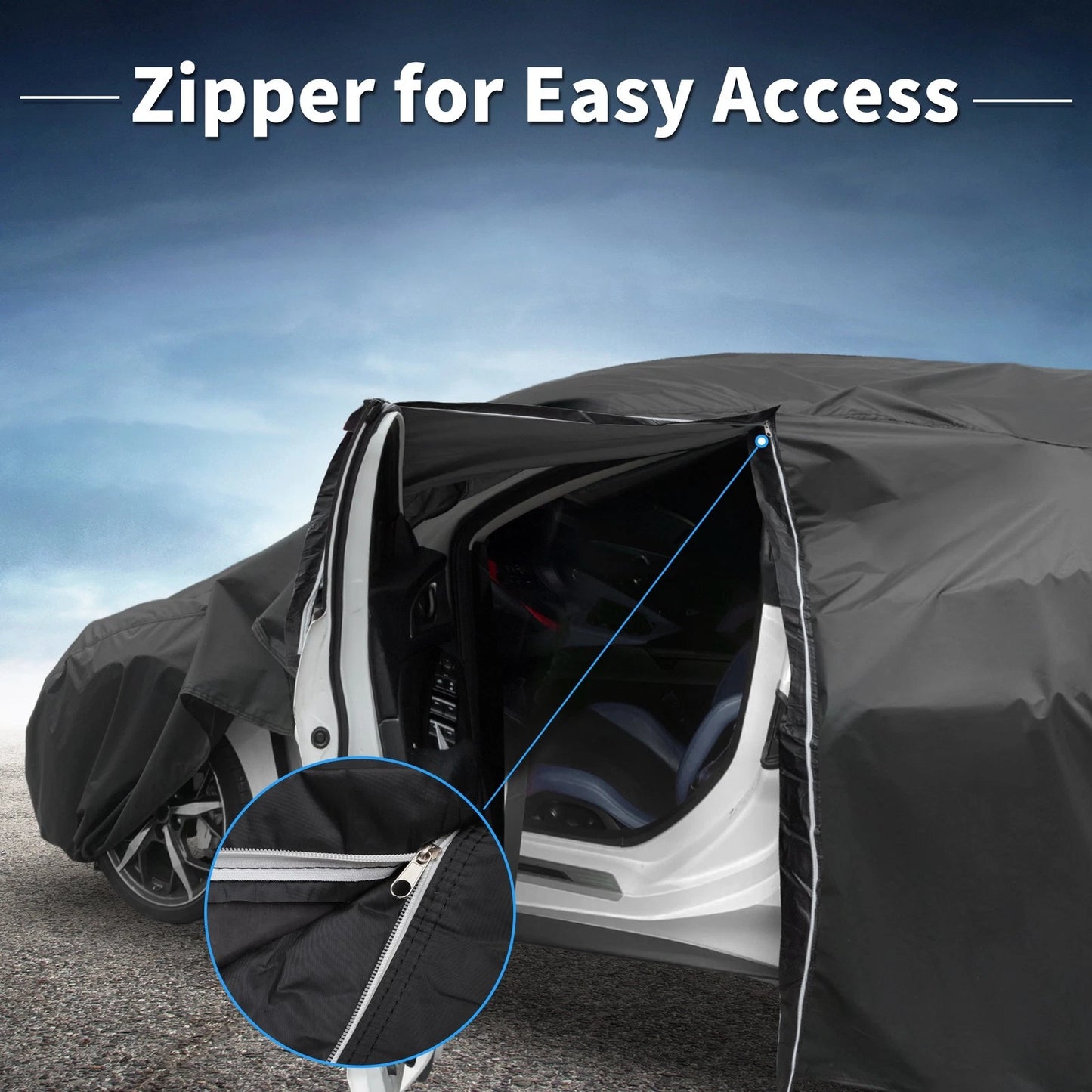 Waterproof Car Cover for Honda Civic (210D-PU, Black)