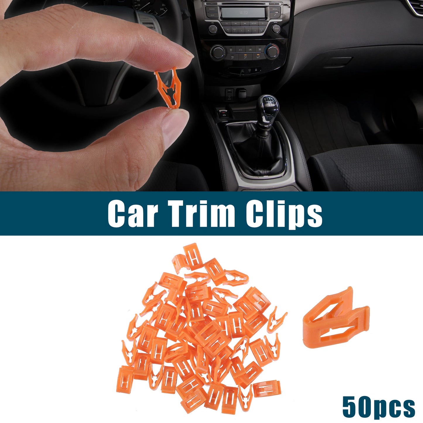 50 Pcs Interior Trim Retainer Clips for Ford Dodge Orange