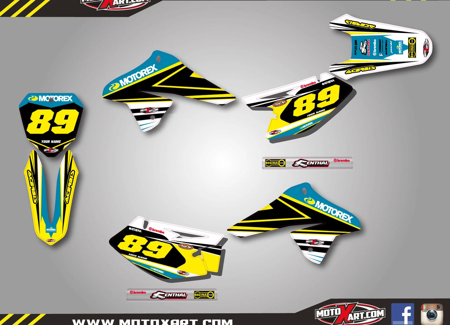 Custom Graphic Kit - STRIKE STYLE for Suzuki DRZ 125 (2008-2020) Decals