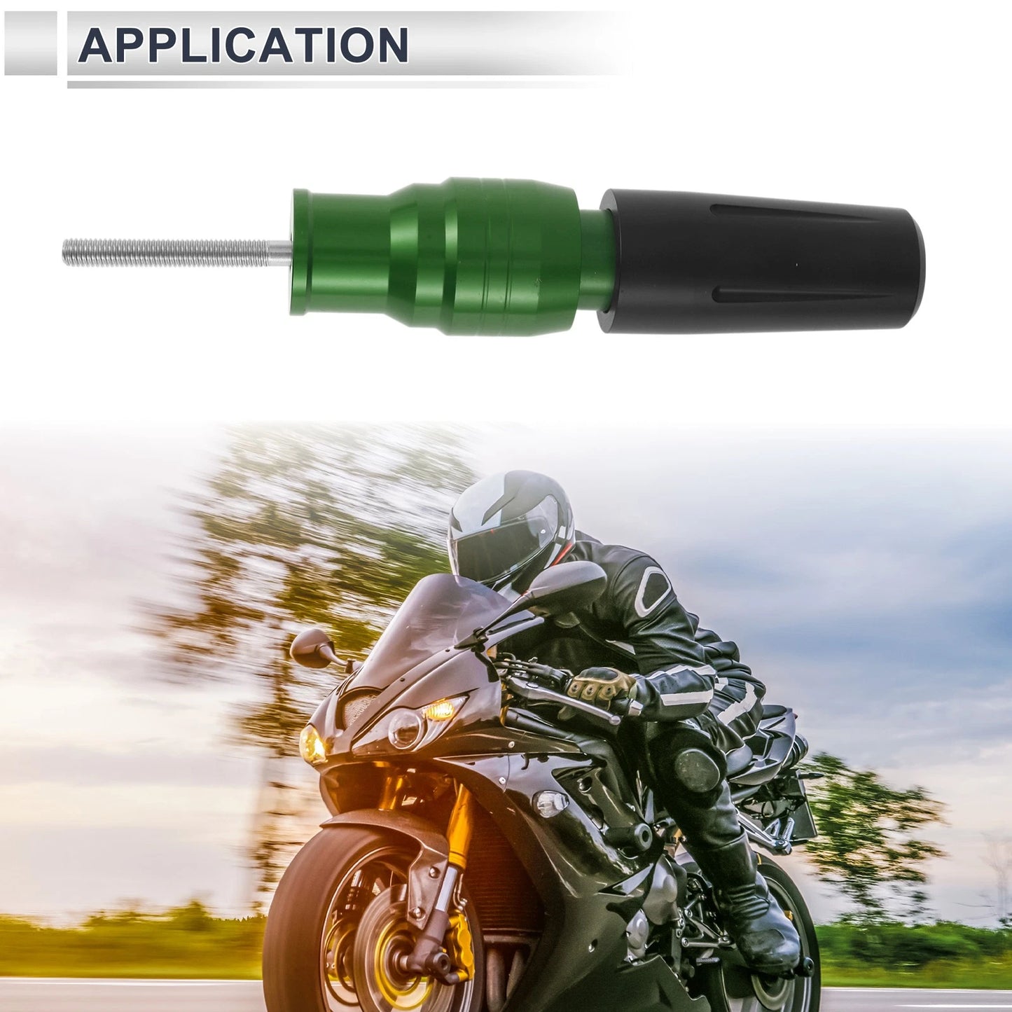10.5mm Aluminum Alloy Plastic Motorcycle Slider Frame Bolt 1 Set Green