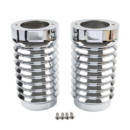 Chrome Retro Fork Boot Slider Covers for Harley Tour Road Street Tri Glide FLHR