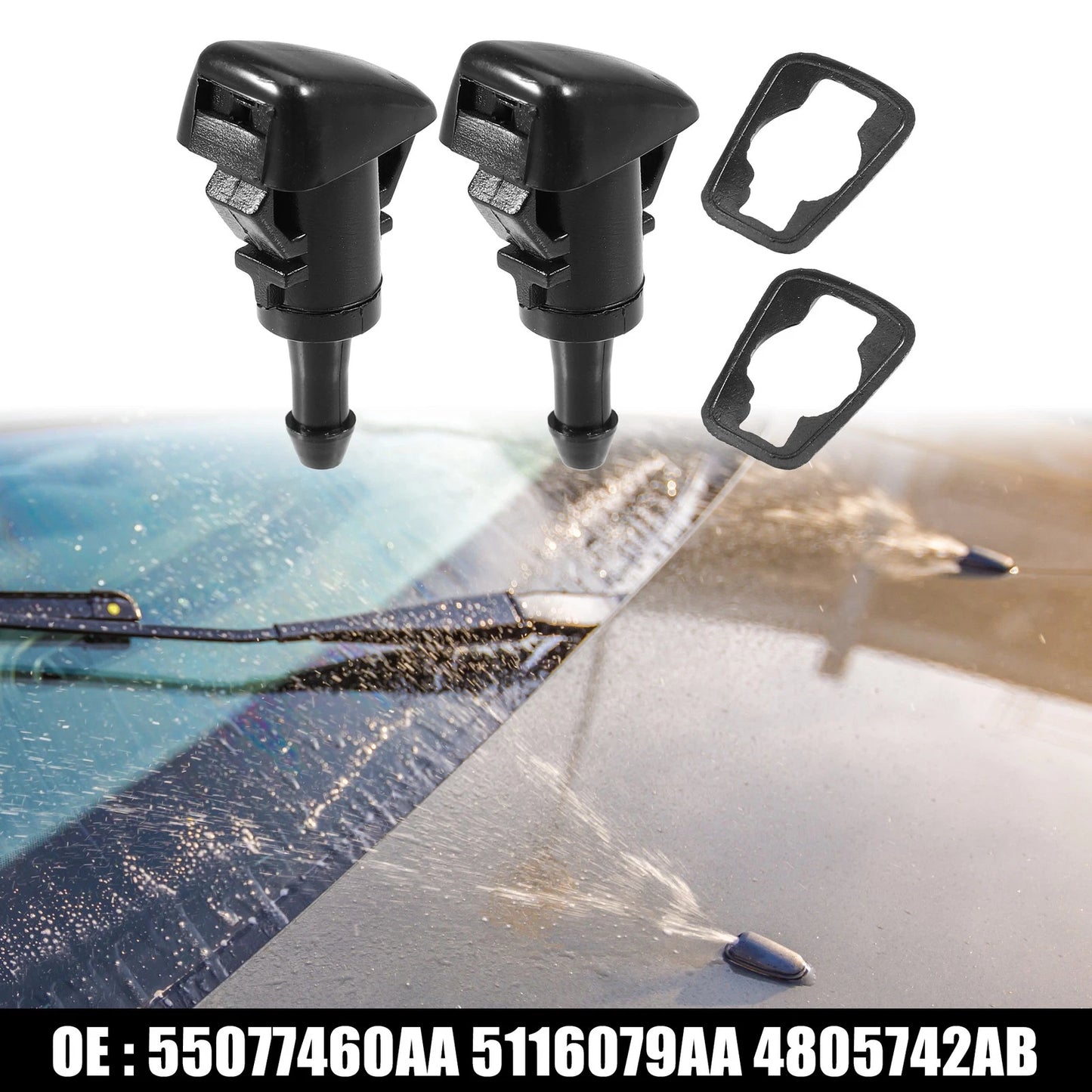 Front Car Windshield Washer Nozzle Wiper Spray Jet for Dodge Charger