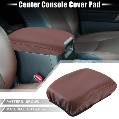 Center Console Pad Waterproof Armrest Box Cover for Toyota Tacoma Brown