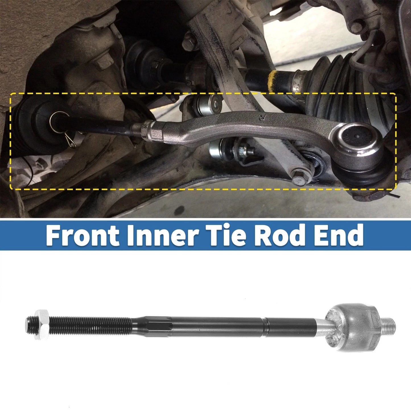 2 x Front Inner Tie Rod End Links for Ford Explorer, Lincoln MKT (2011-2019)