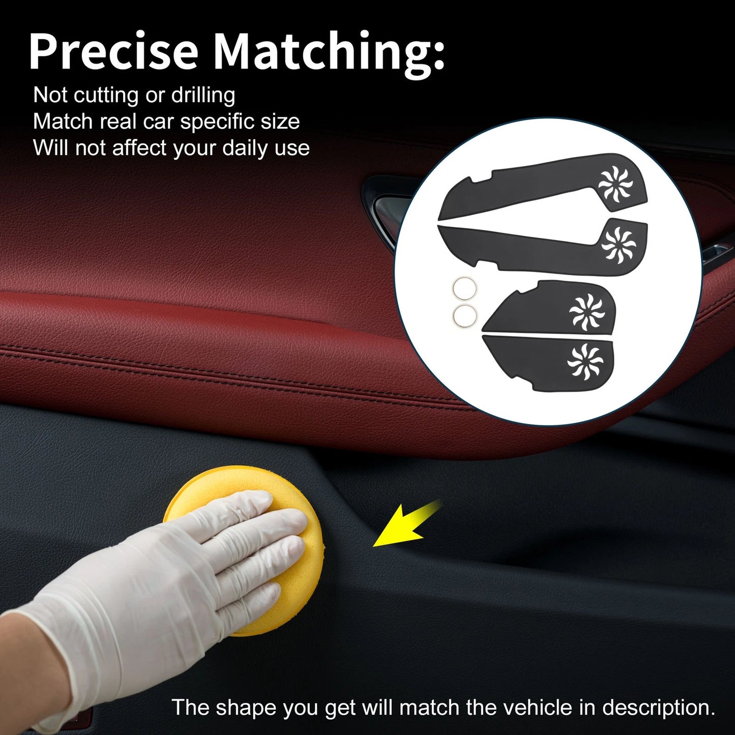 Door Kick Pad Protector for Infiniti FX35 FX45 (2009 - 2013) Black