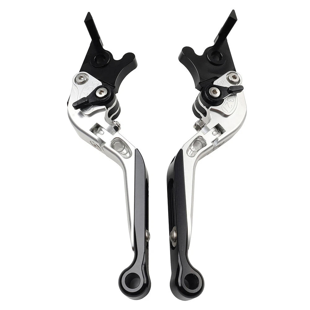 CNC Extendable Brake Clutch Levers for Honda VFR1200F (2010-2014) Silver