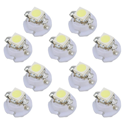 10 x B8.4D White LED Dash Light Bulbs for Car Instrument Panel