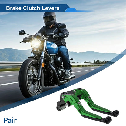 Adjustable Short Long Brake Clutch Levers Green Black for Kawasaki Z1000SX