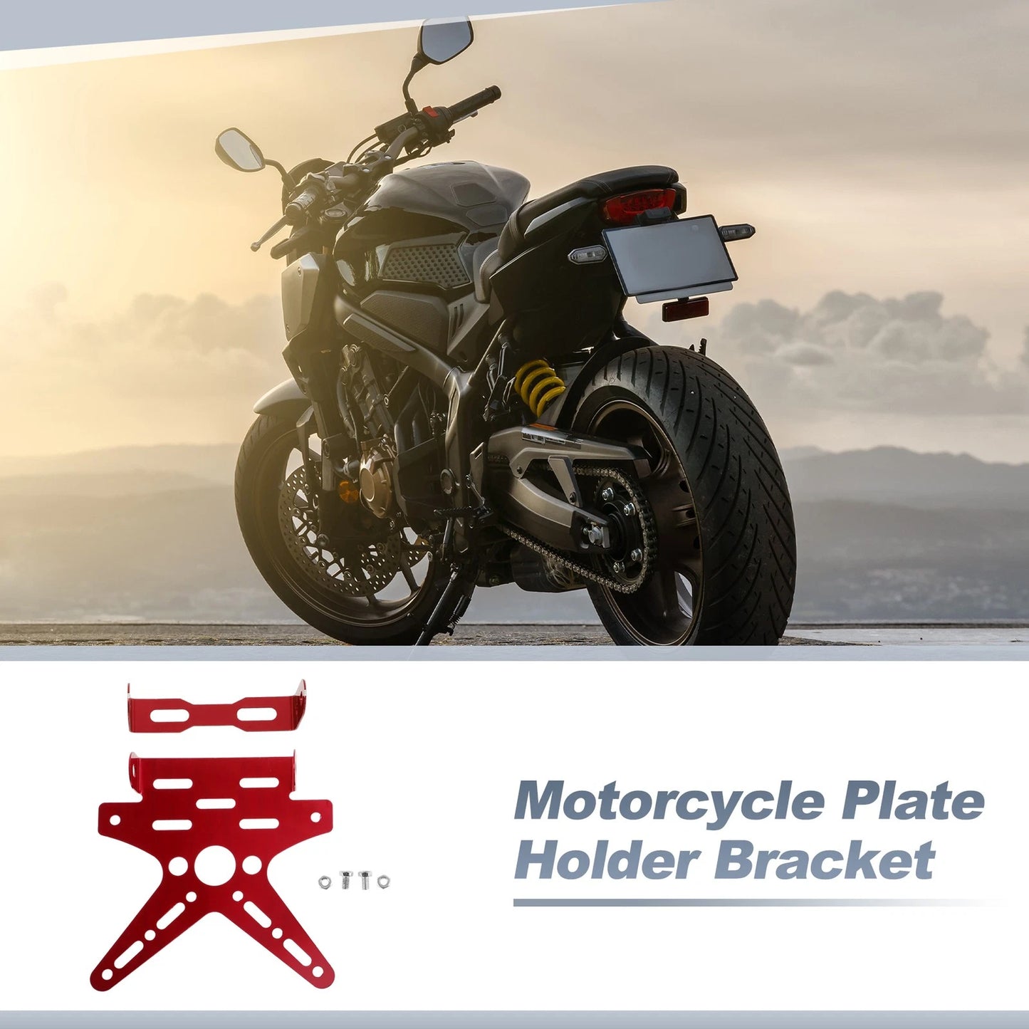 Plate Mount / 26x10 mm / Aluminum Alloy Red for Motorcycle