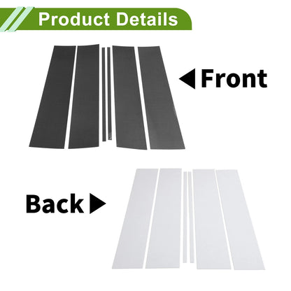 6x Pillar Window Trim for Chevy Suburban Carbon Fiber Pattern Black (2021-2023)