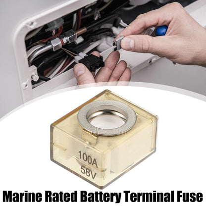 Battery Fuse Terminal 100A Waterproof Marine Rated 58V Maximum