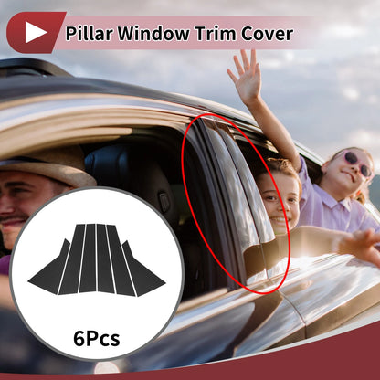 Door Pillar Window Trim for Hyundai Santa Fe Sport 2013-2018 Carbon Fiber
