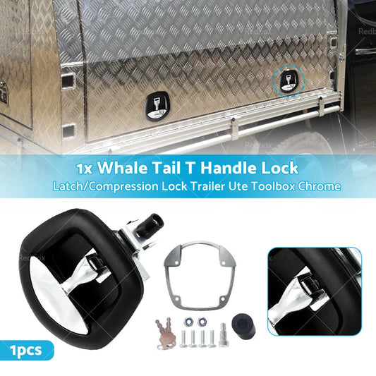 1x Chrome Whale Tail T Handle Lock for Trailer Ute Toolbox (AU)