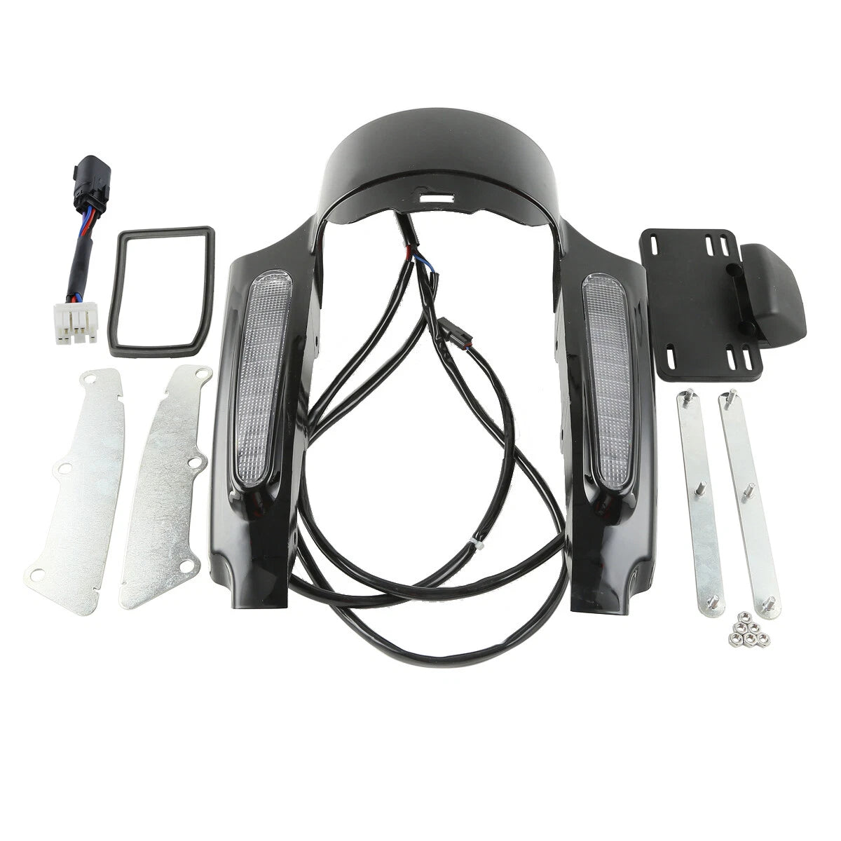 Black Rear Fender Fascia Set for Harley Road Glide Touring (2009-2013)