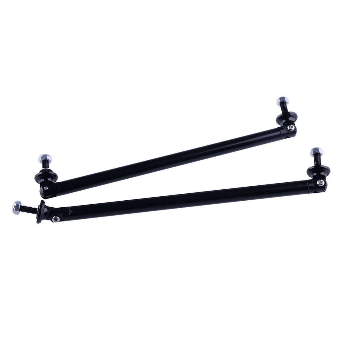 2 x Black 20cm Adjustable Front Bumper Lip Splitter Strut Rod
