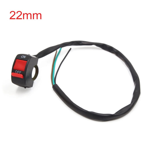 3 Lines Headlight Dual Flash Warning Light ON OFF Button Switch for Motorcycle