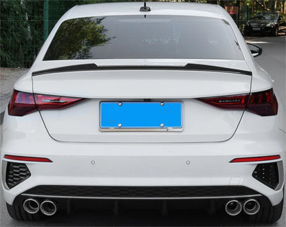 Rear Trunk Spoiler Wing for Audi A3 S3 2021-2023 Carbon Fiber Sedan V Style