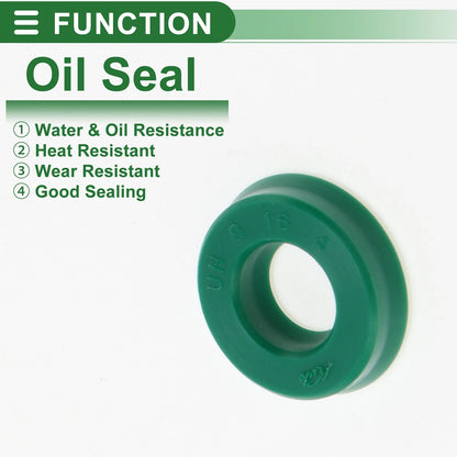 Oil Seal 5 Pcs Seal Ring Rotary Shaft Seal TPU 8x16x4mm High Pressure Green