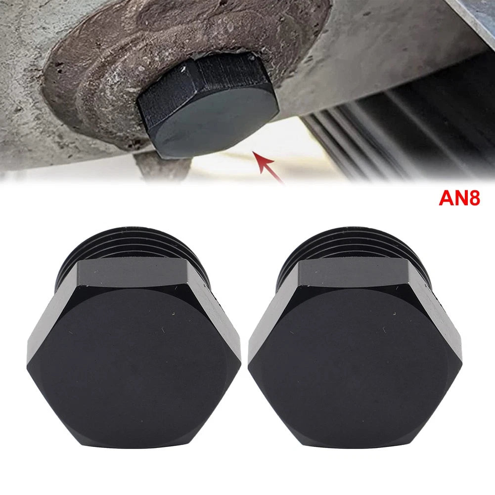 2 x Aluminum 8AN Block Off Cap ORB Plug Male Fitting Adapters for Universal