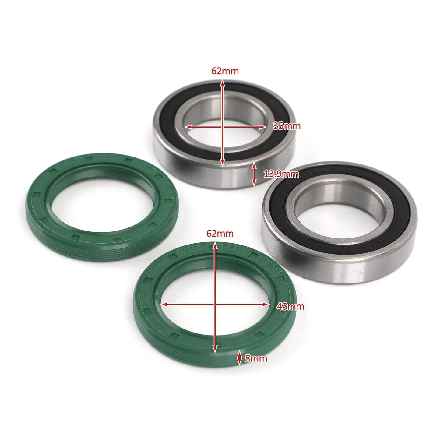 Rear Wheel Bearing Kit for Yamaha Banshee 350, Raptor 660, Blaster 200 (1987-2023)