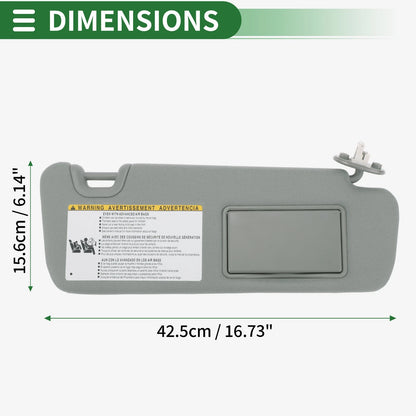 Right Car Sun Visor for Toyota Highlander (2014-2016, 2019)