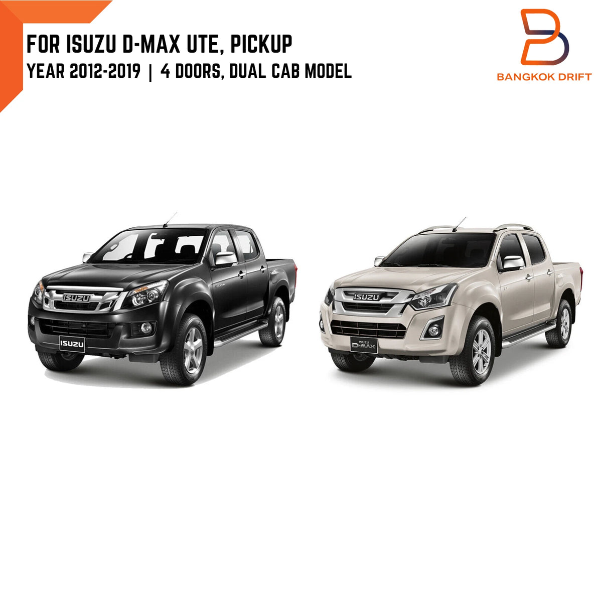 Black Carbon Fiber Door Handle Cover Trim for Isuzu D-Max (2012-2019)