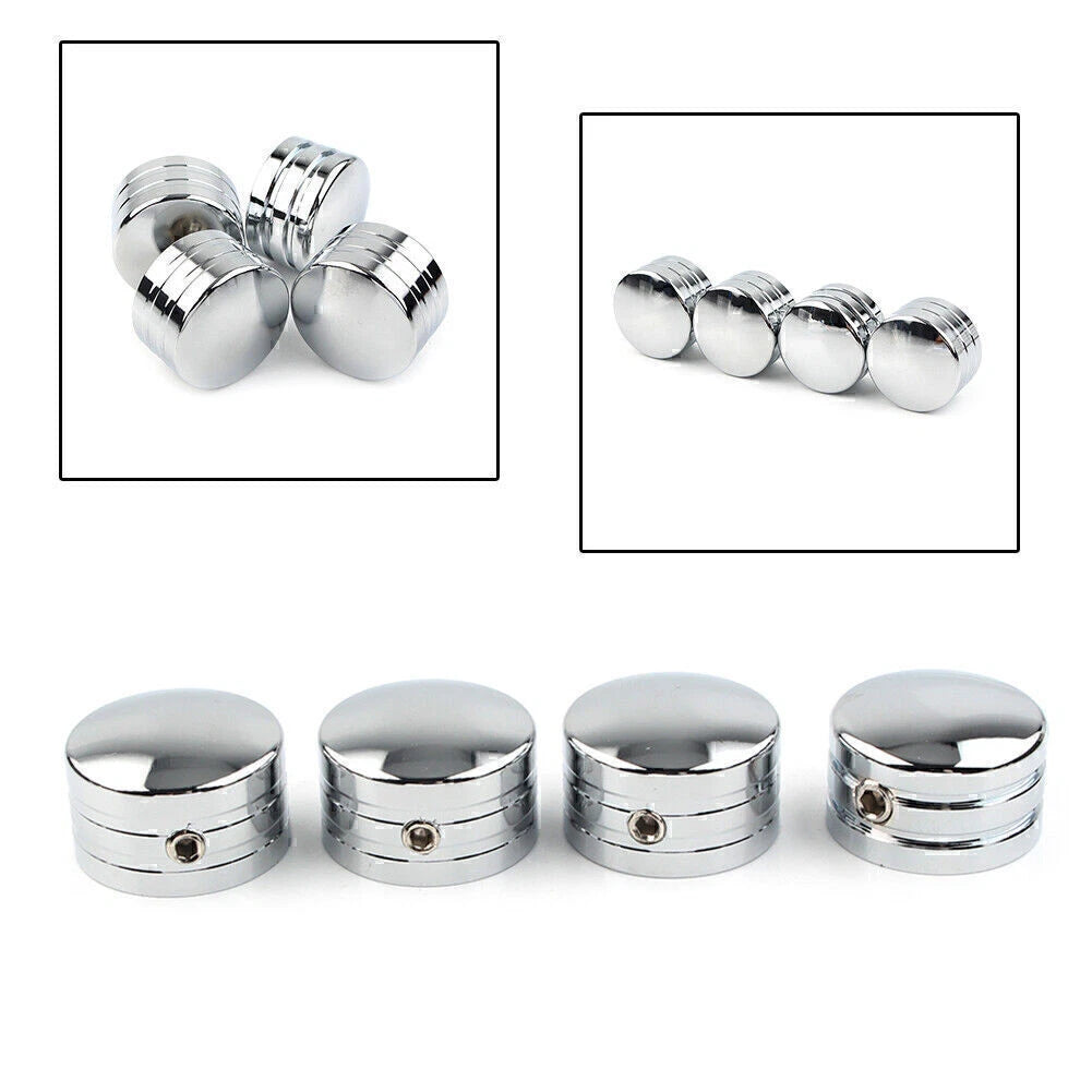 4 x Chrome Spark Plug Head Bolt Cap Covers for Harley Twin Cam (1999-2017)