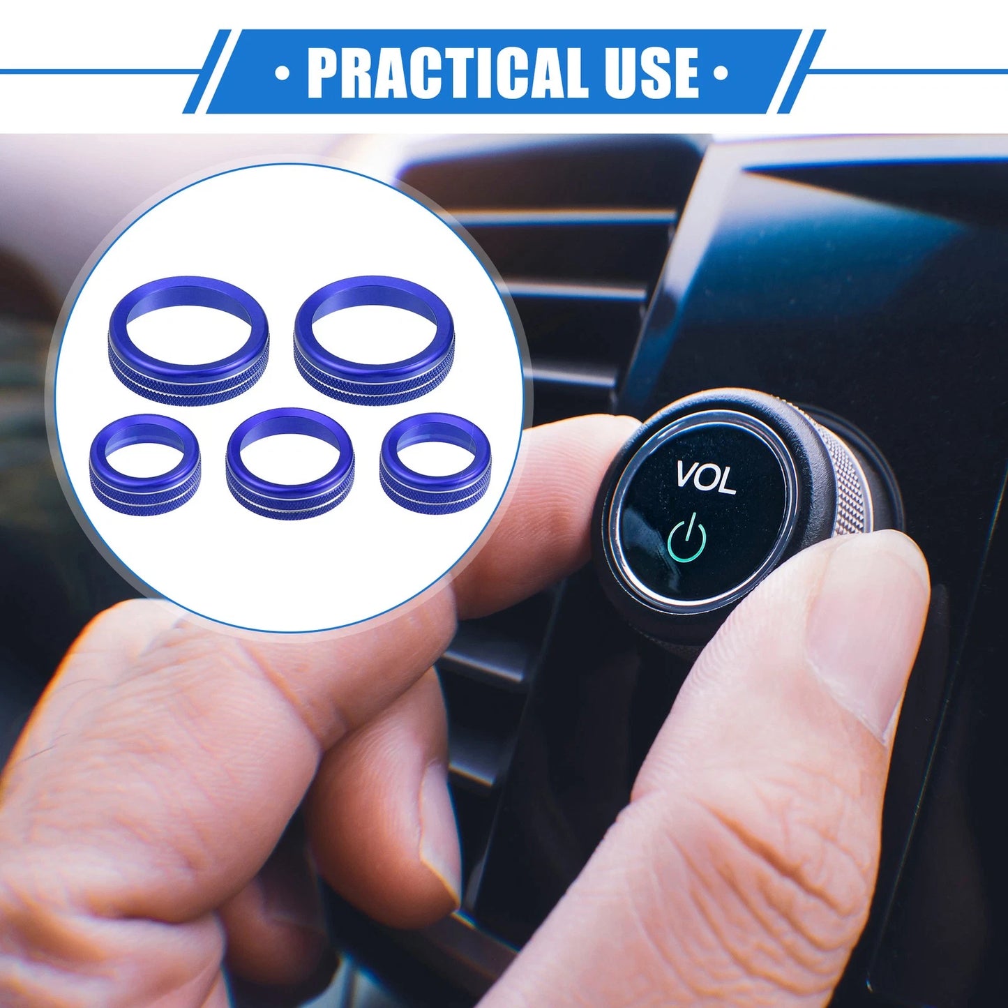 5 x Center Console AC Audio Volume Switch Knob Covers for Ford Maverick (2022)