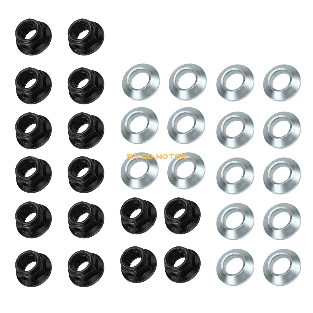 16pcs M10x1.25 Lug Nuts Flat Tapered for Yamaha