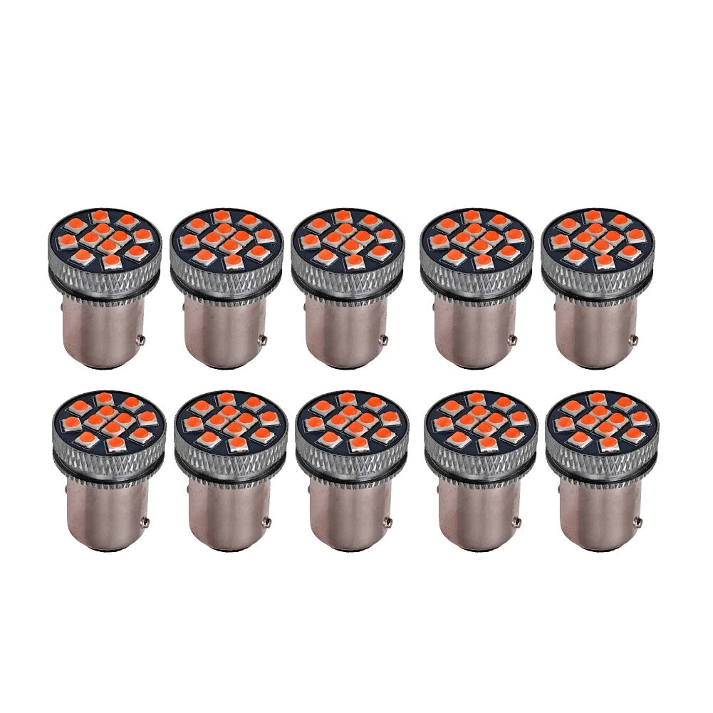 LED 3030 12SMD Red Indicator Turn Signal Bulbs for Car (1156 BAY15D)