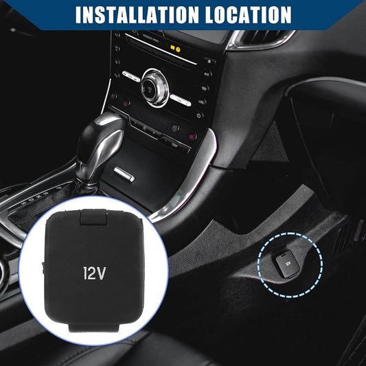 12V Console Power Outlet Cover Cap for Ford Edge Expedition F-150 (2015-2023)