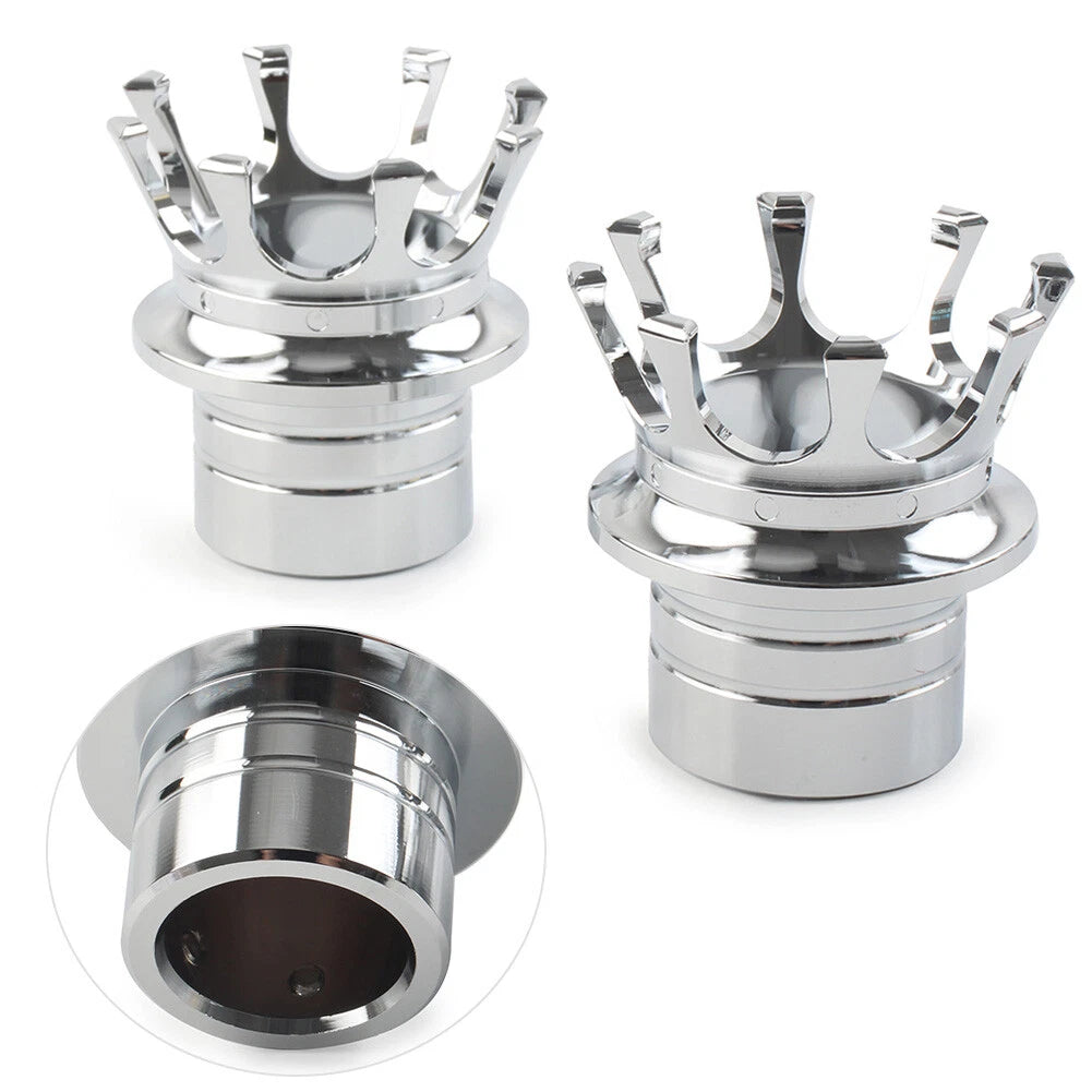 Crown Front Axle Nut Covers  For Harley Softail Sportster Road King Chrome