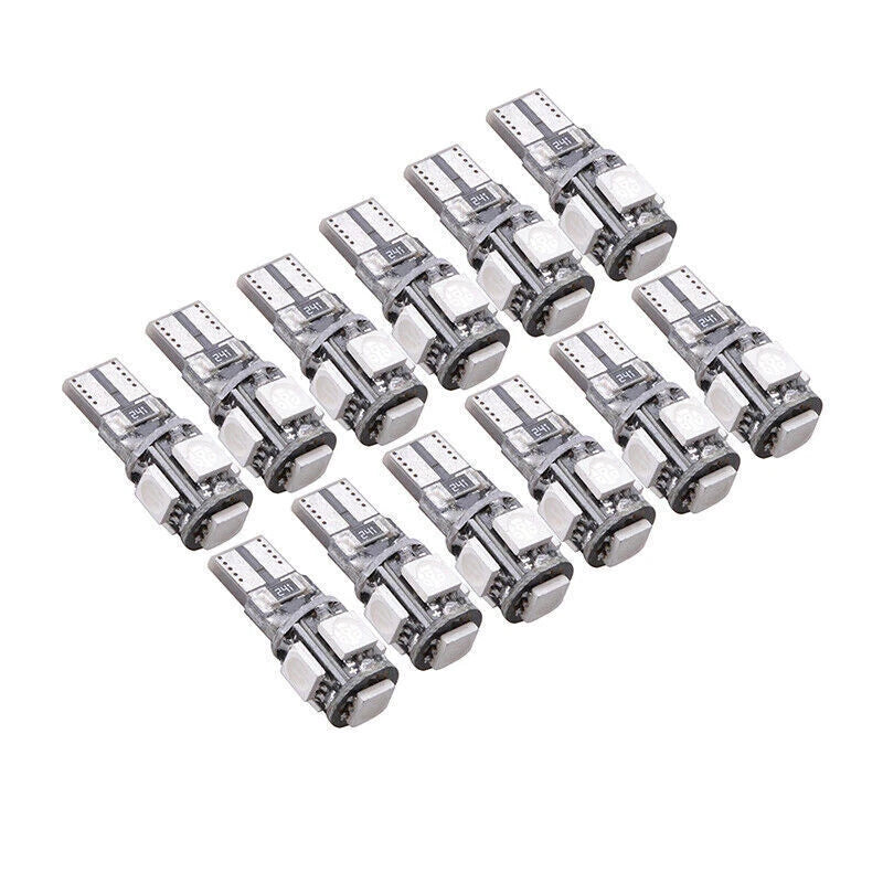 12 x T10 Green LED Wedge Light Bulbs for Car (W5W 194 168 2825 158 192)