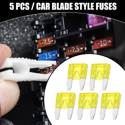5 x Mini 20AMP APM/ATM Blade Fuses Short Circuit Protection for Car