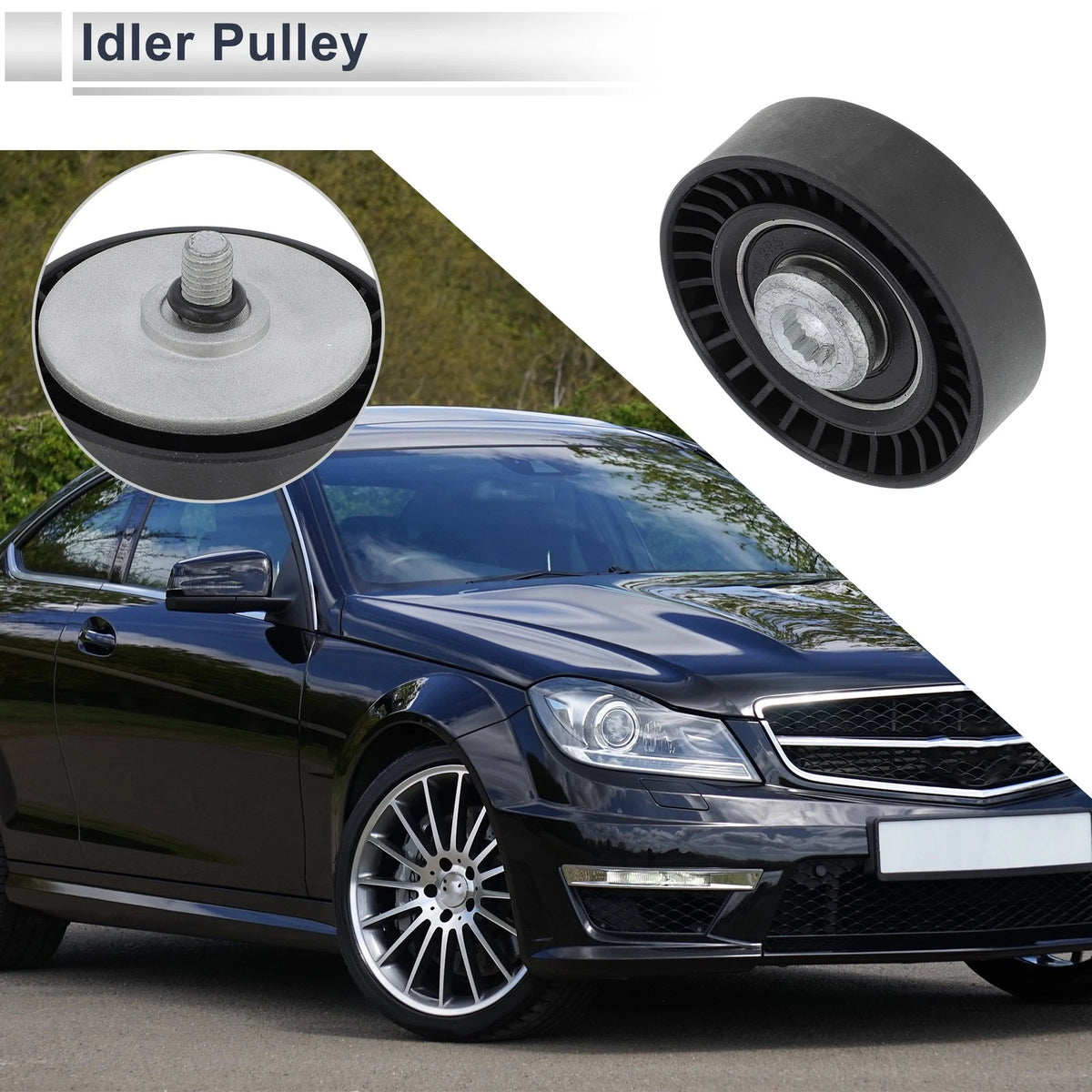 Drive Belt Idler Pulley 1 Pcs Black for Porsche Cayenne (2020 - 2024)