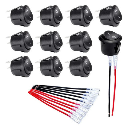 2 Pin Switch for Boat Easy Install Panel Mount 20mm Pre-wired