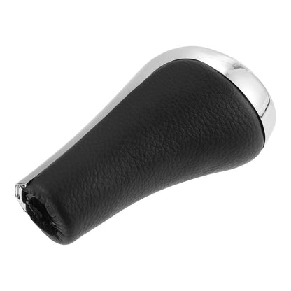6 Speed Manual Shift Knob for BMW X1 E84 Faux Leather Black Silver Tone